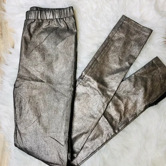 Minkpink metallic pewter zipper leggings small - Picture 4 of 6